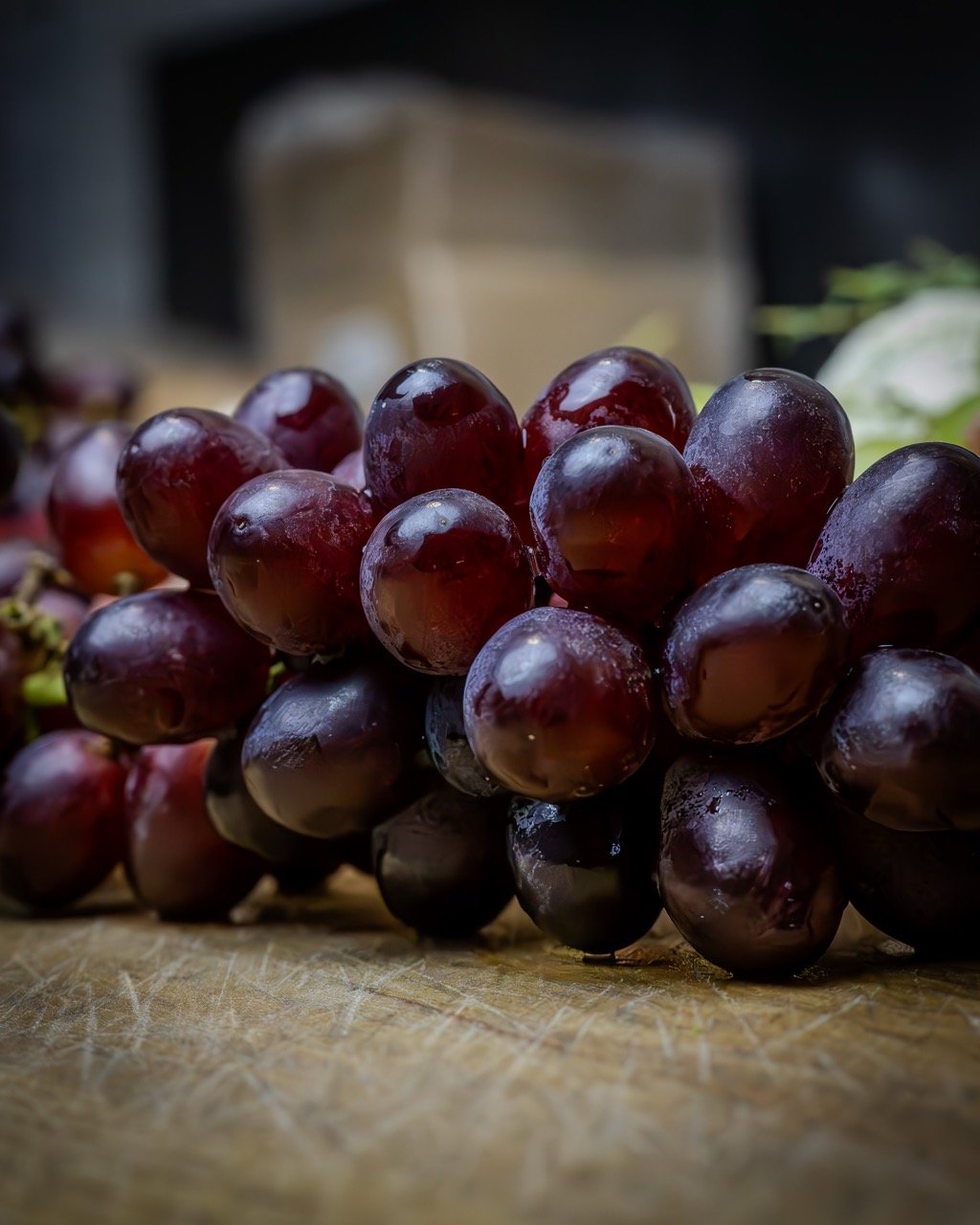 A close-up of fresh grapes.